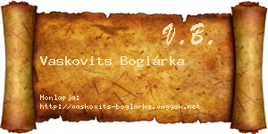 Vaskovits Boglárka névjegykártya